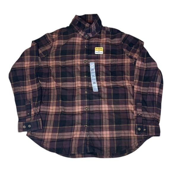 Carhartt 103226 PRT Women's Port Red Rugged Flex Flannel Hamilton Shirt L(12/14) - Picture 1 of 2